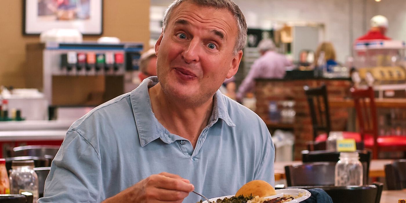 Phil Rosenthal smiling on Somebody Feed Phil