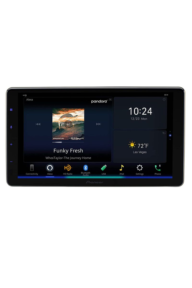 Pioneer DMH-WT7600NEX car stereo showing the screen