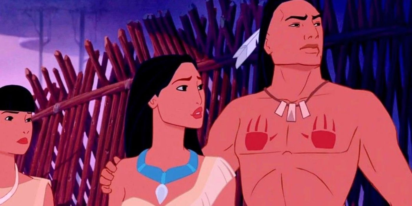 Pocahontas standing with Kocoum