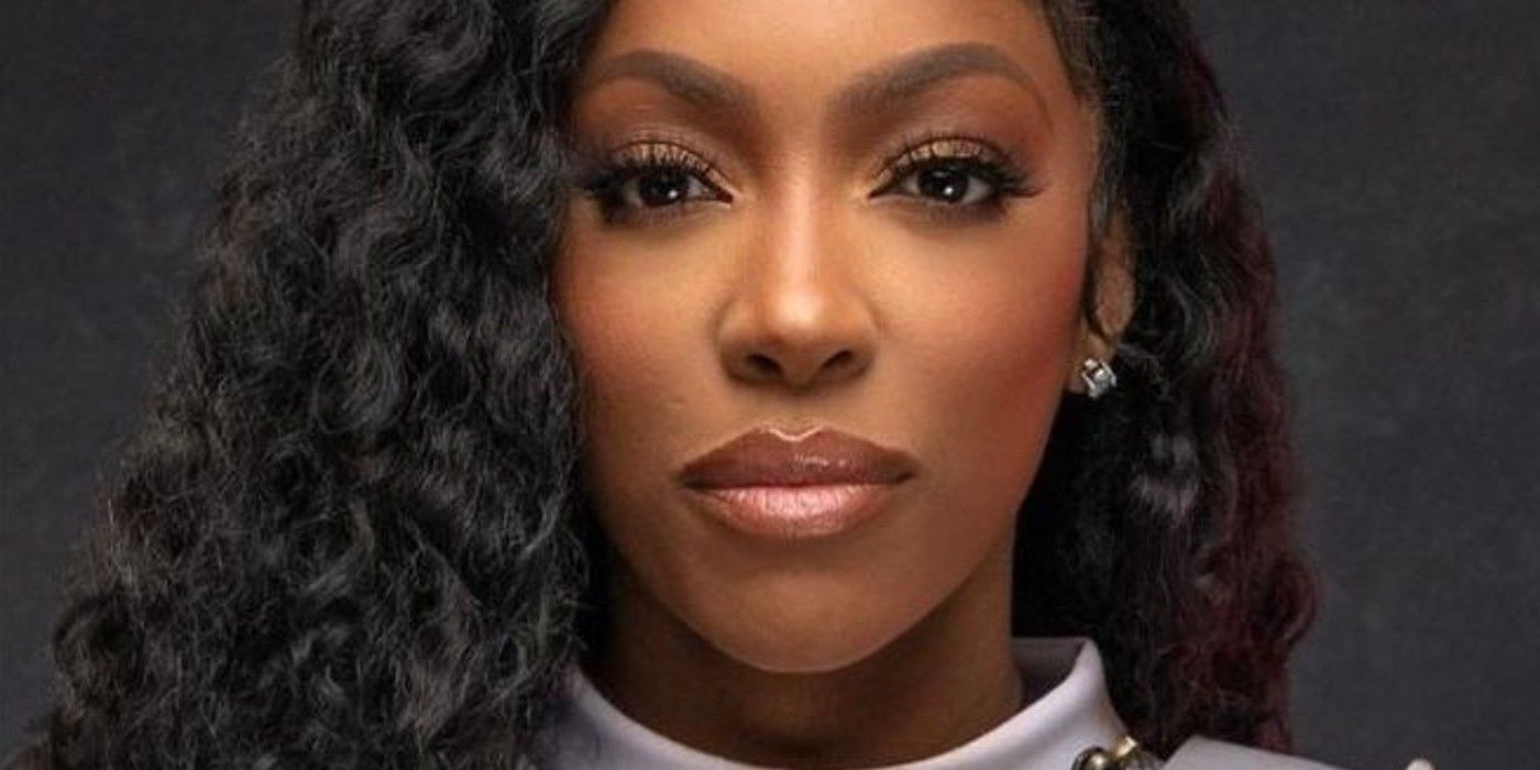 Porsha Williams Stars On Mars 2023 closeup neutral face dark background