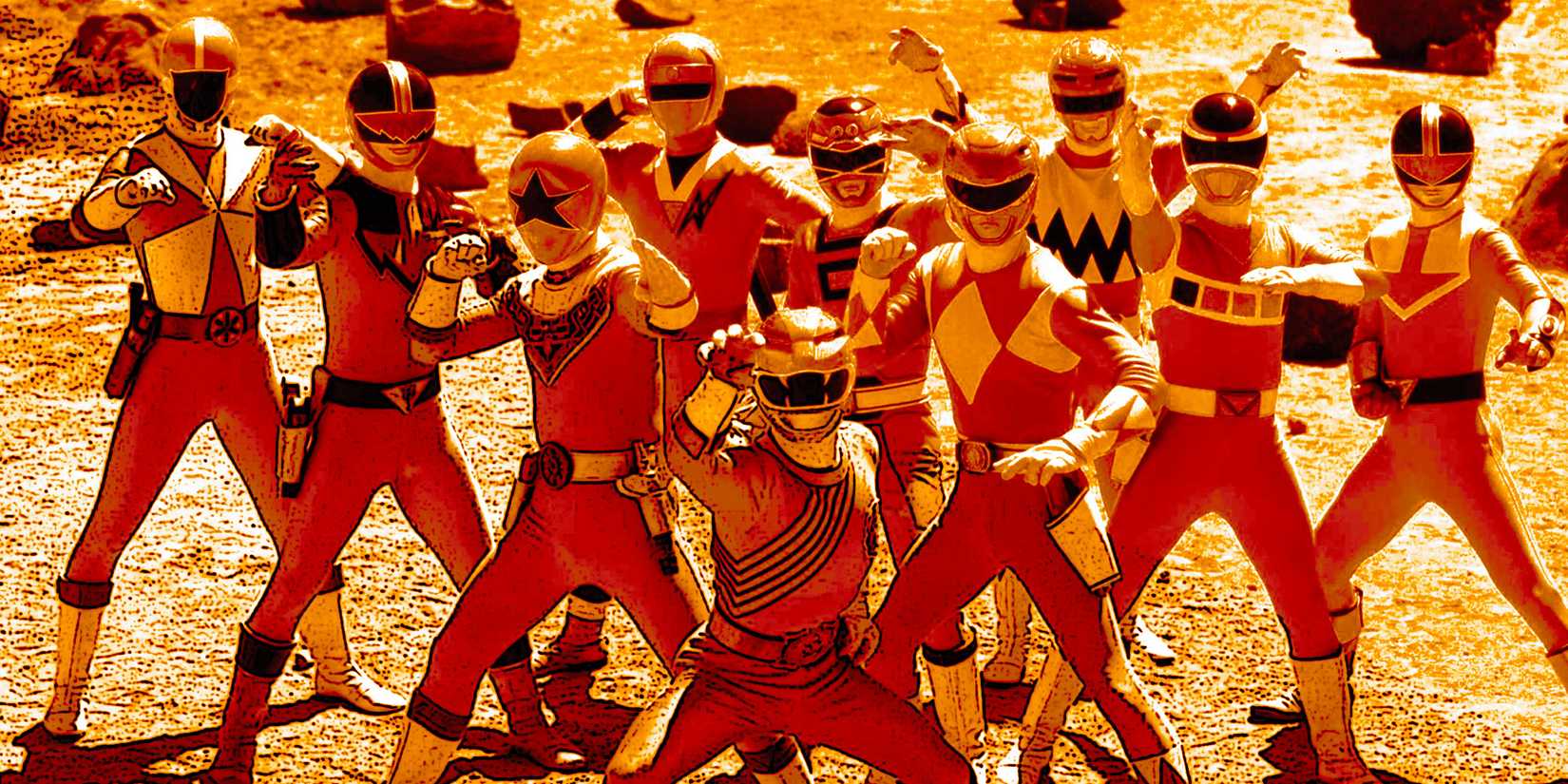 Power Rangers' Forever Red Rangers stand together