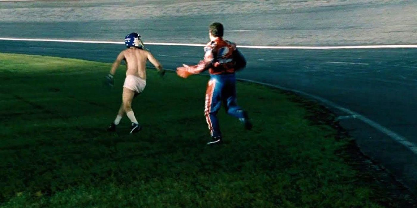 Ricky Bobby running away in his underwear in Talladega Nights