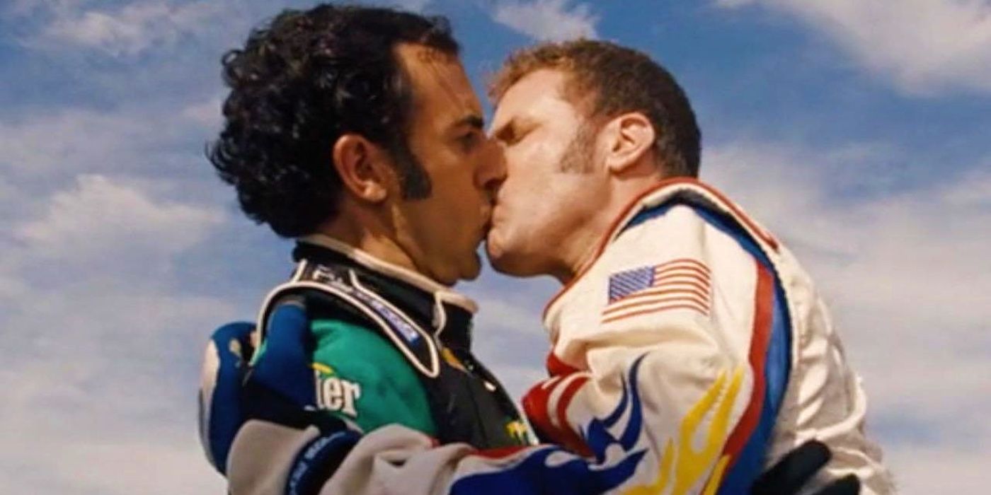 Ricky kissing Jean in Talladega Nights