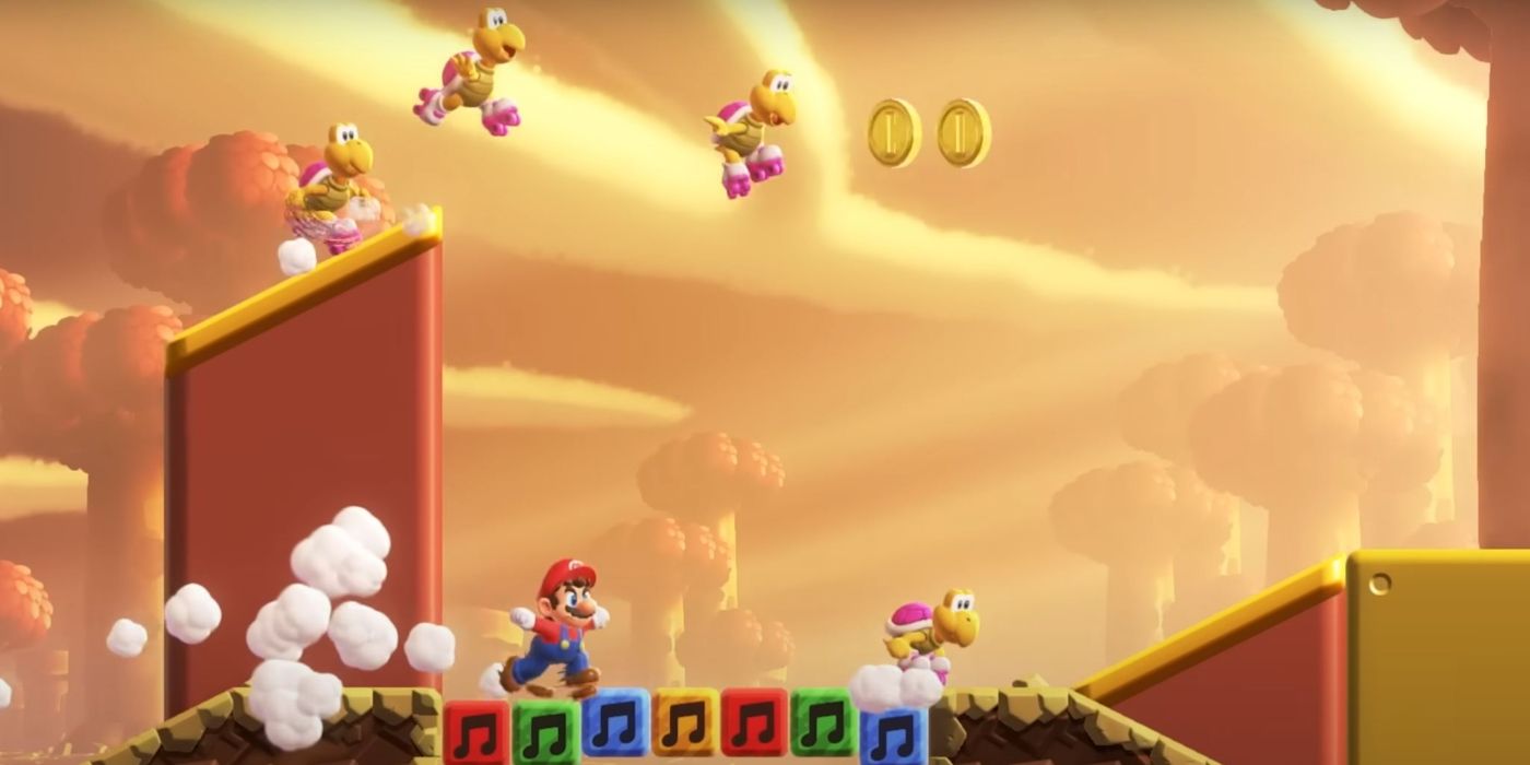 Rollerblading Koopas in Mario Wonder