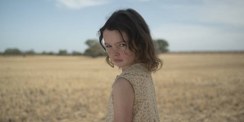Mia looks over her shoulder in Run Rabbit Run.