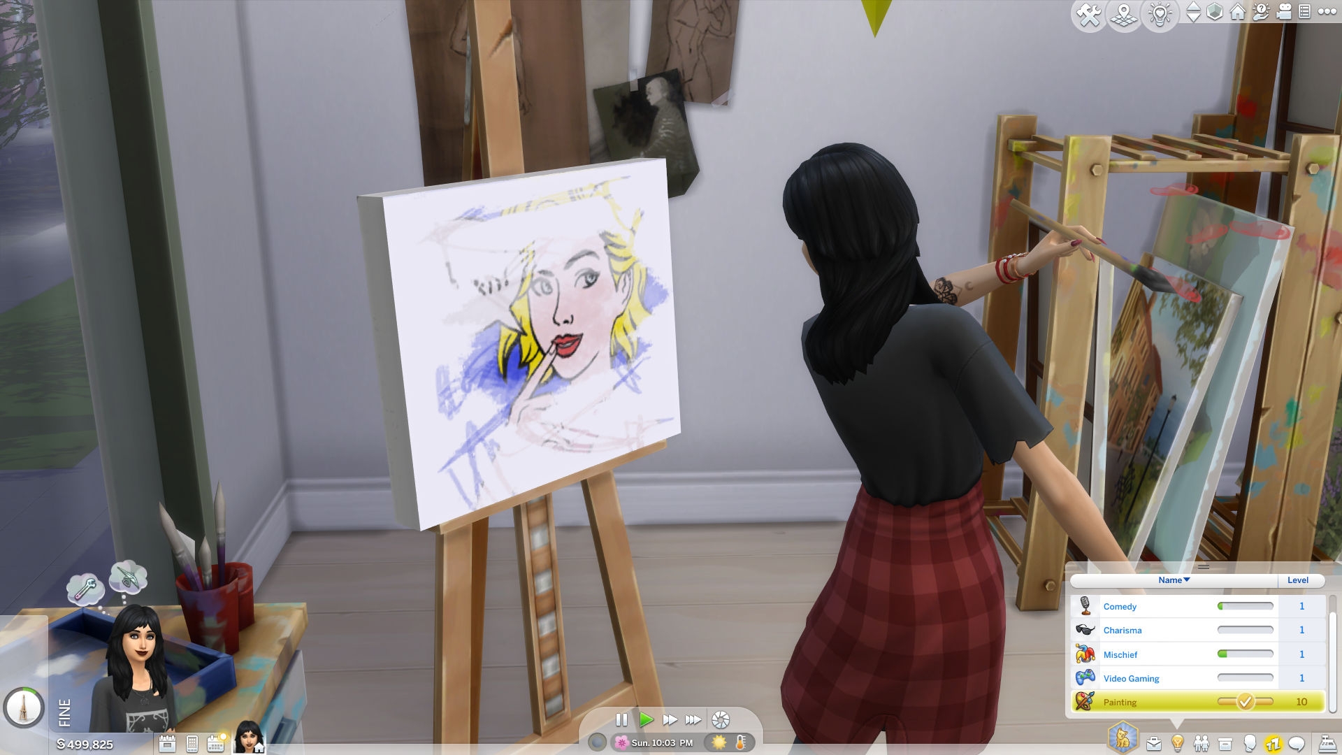 Pintura do Sim no The Sims 4