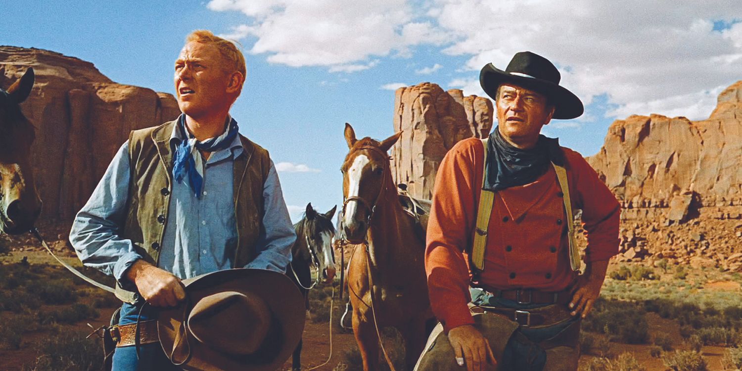 John Wayne in Searchers with Jeffrey Hunter