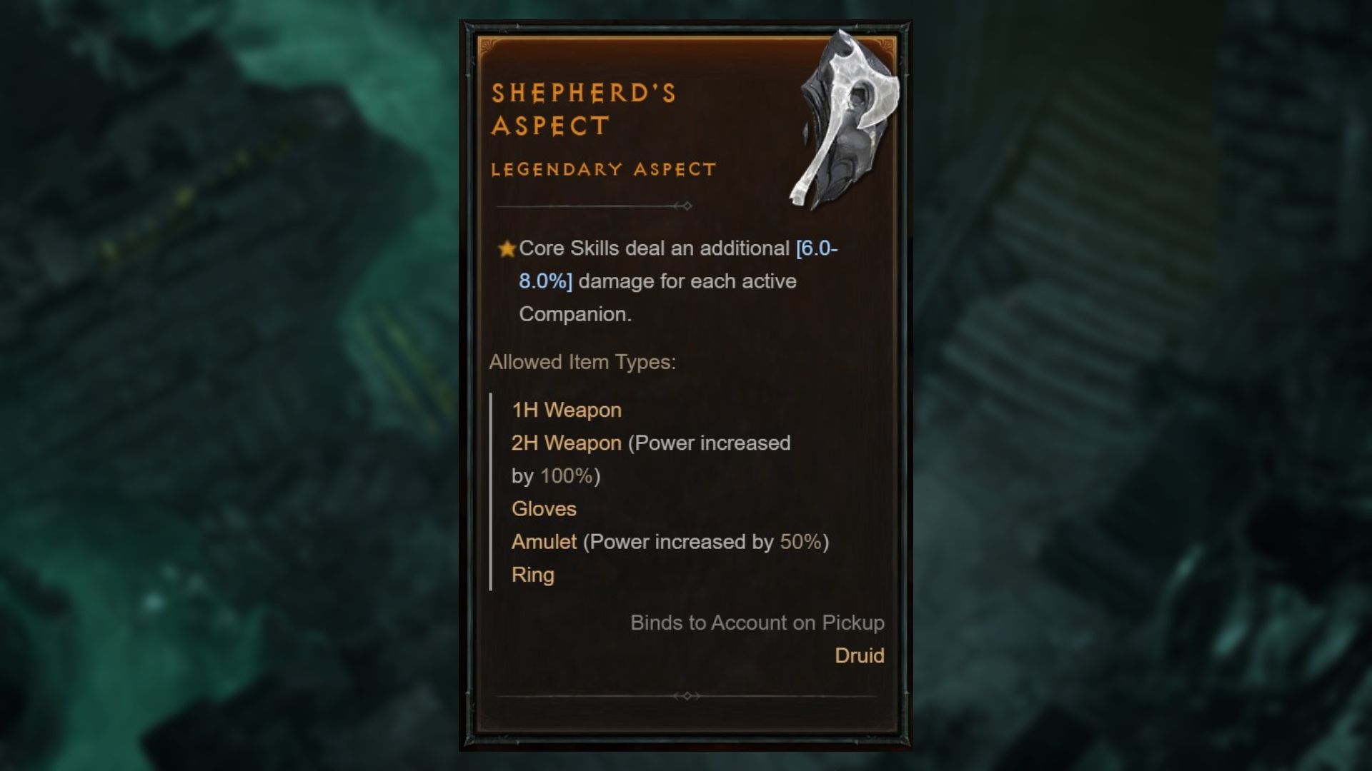 Shepherd's Aspect in Diablo 4