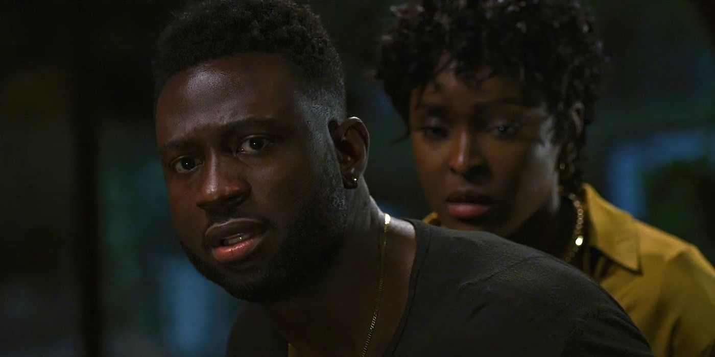 Sinqua Walls and Antoinette Robertson in The Blackening