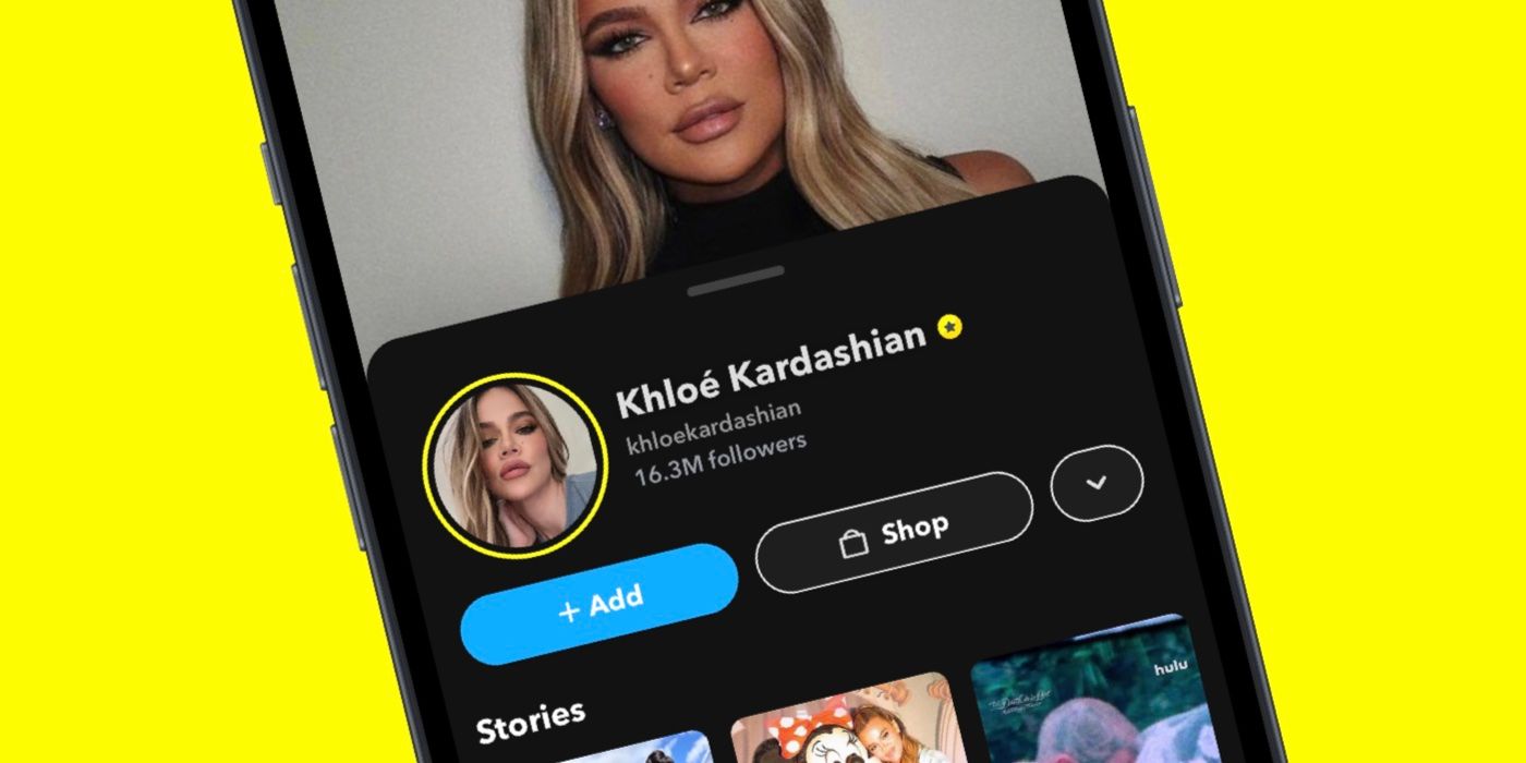 Yellow circle around Khloe Kardashian's Snapchat Story