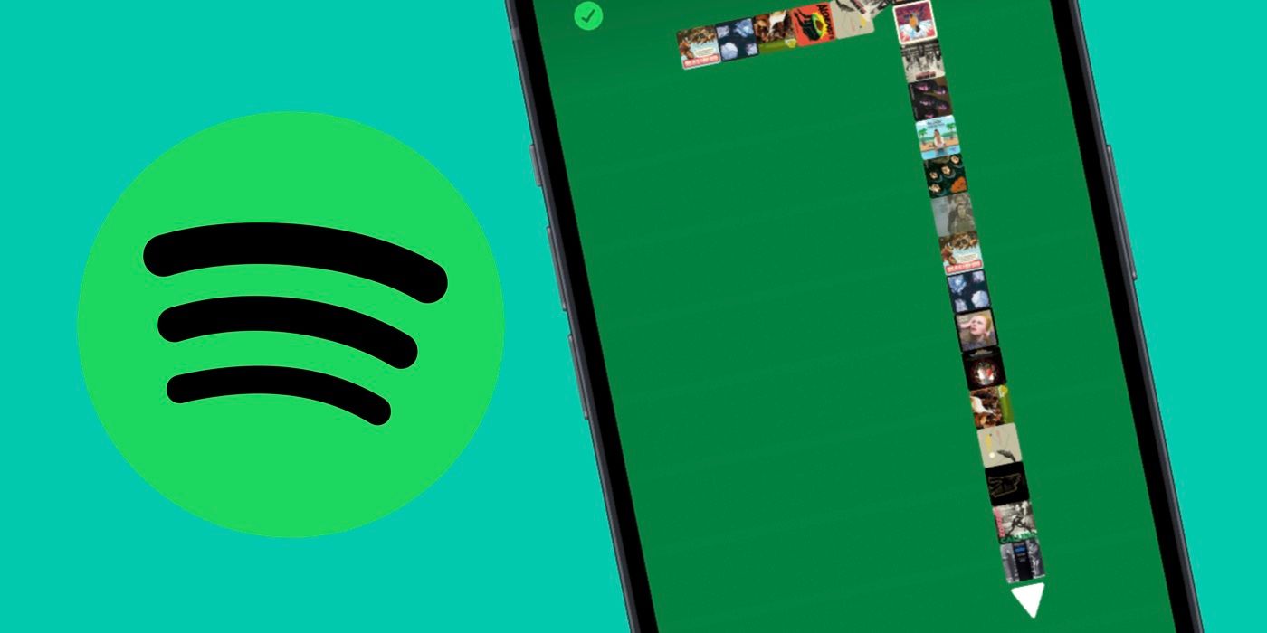 Spotify Eat This Playlist Snake game next to Spotify logo