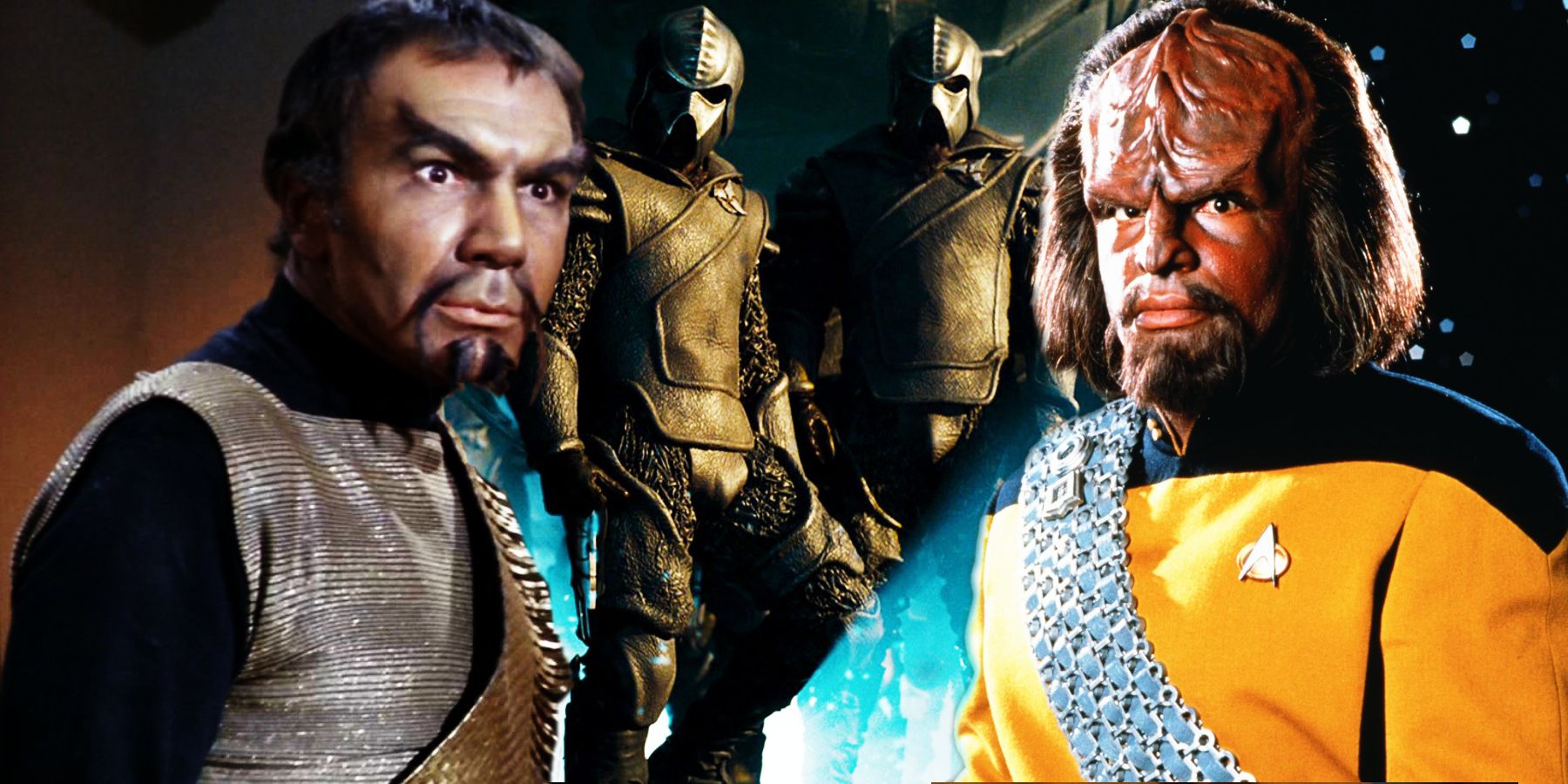 John Collicos as Kor, the Kelvin timeline Klingons, and Michael Dorn as Worf