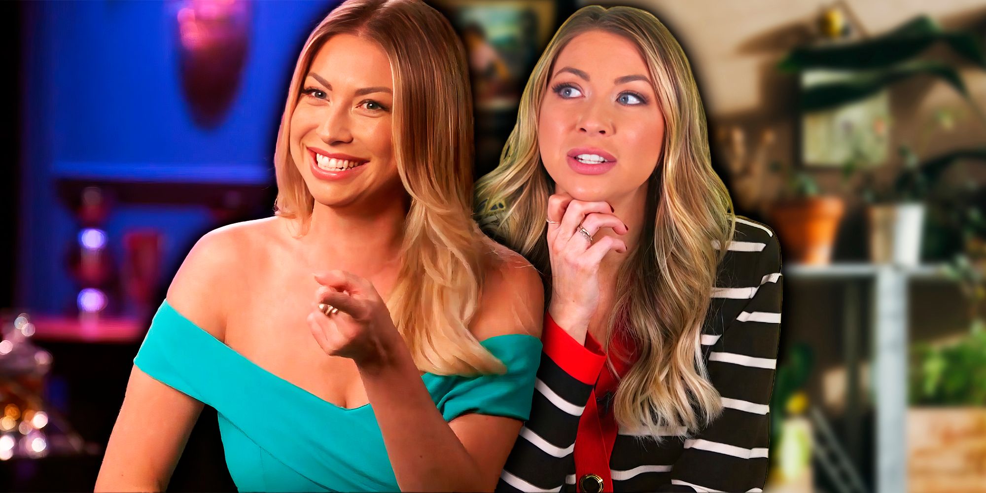 Stassi Schroeder Vanderpump Rules two images in montage showing different moods
