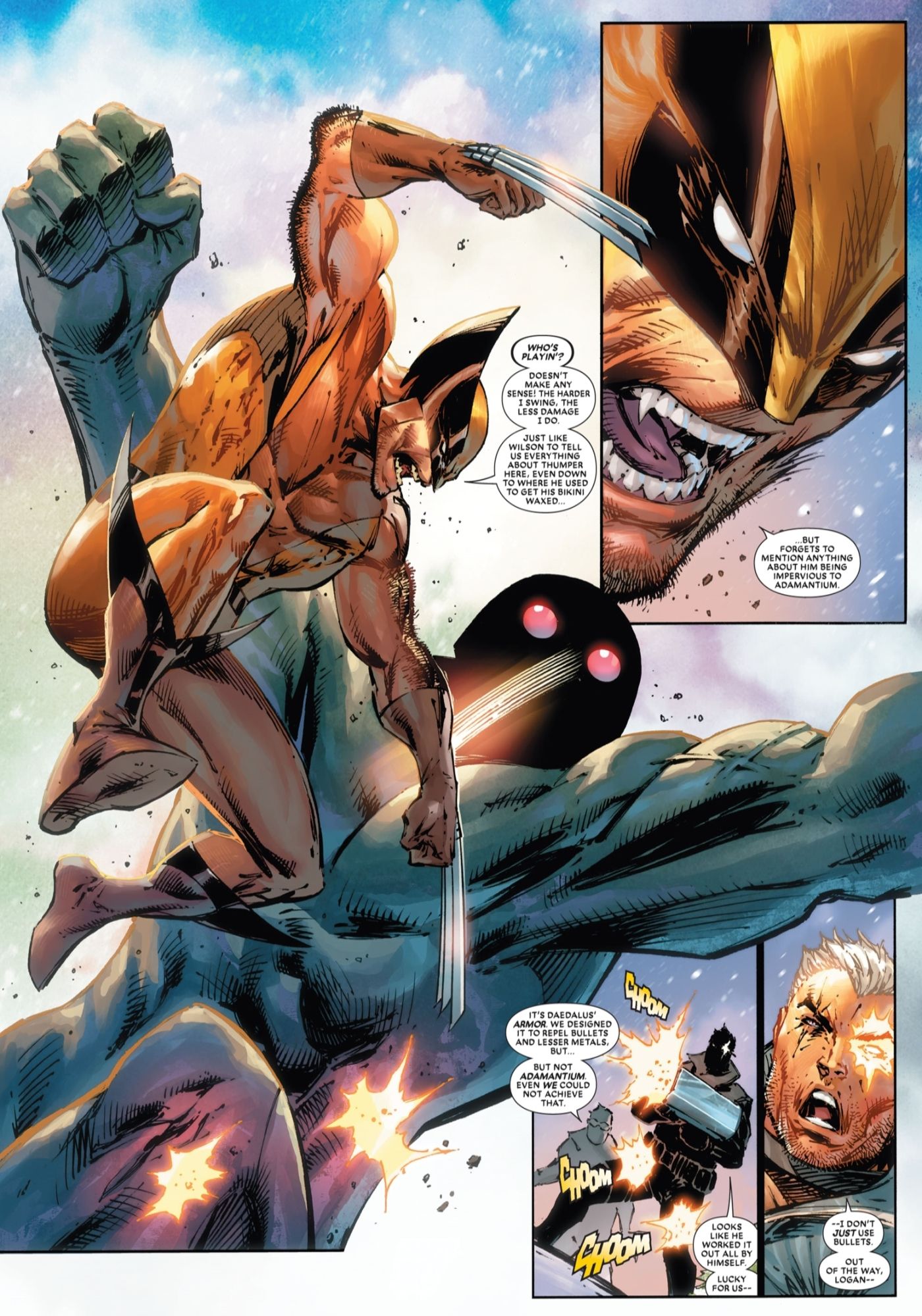 Wolverine battling Thumper.
