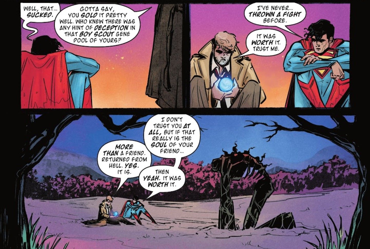 Superman lança uma luta por Constantine