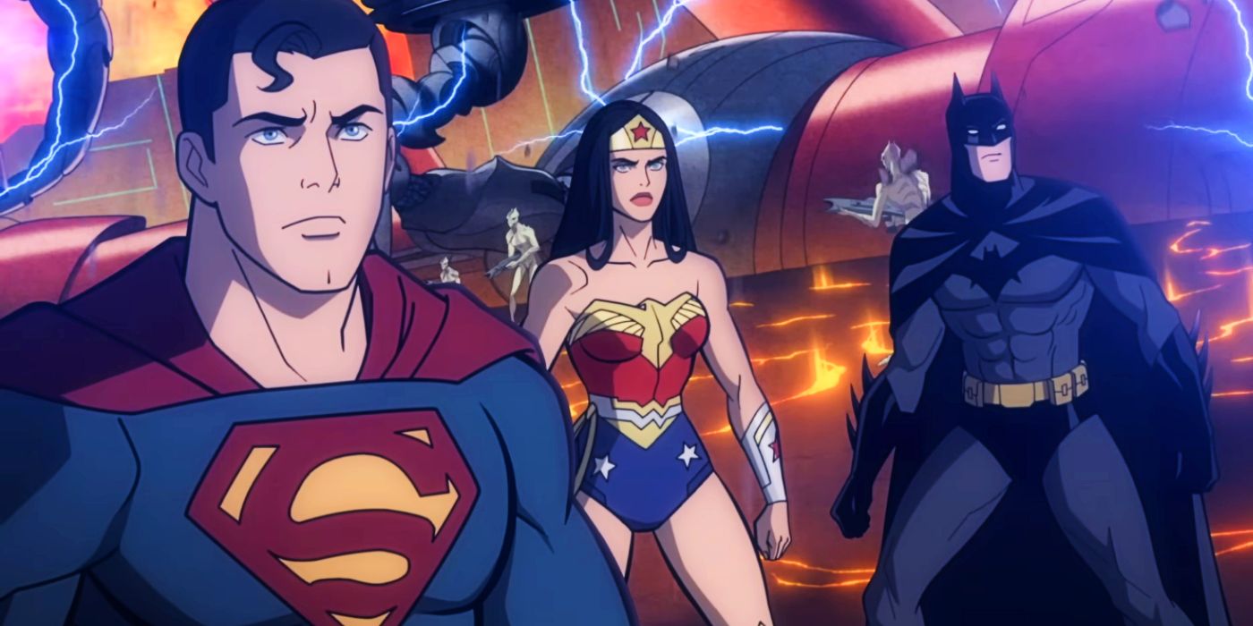 Superman, Wonder Woman, and Batman in Justice League Warworld