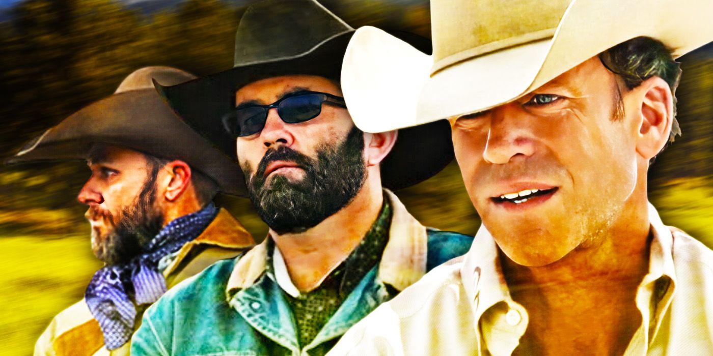 Taylor Sheridan Jake Ream and Ethan Lee in Yellowstone