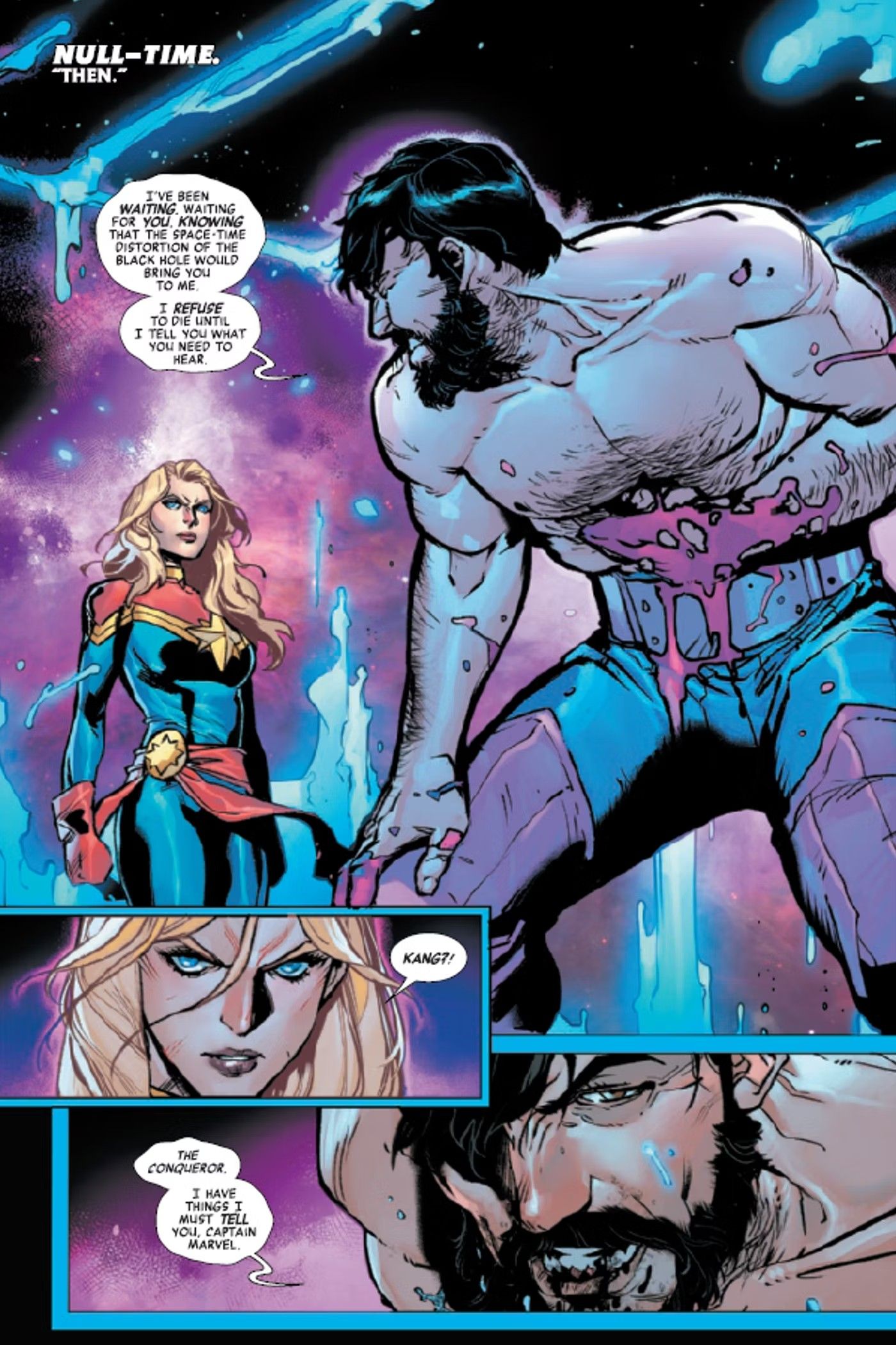 The Avengers #2 painéis Capitão Marvel vs Kang, o Conquistador-2