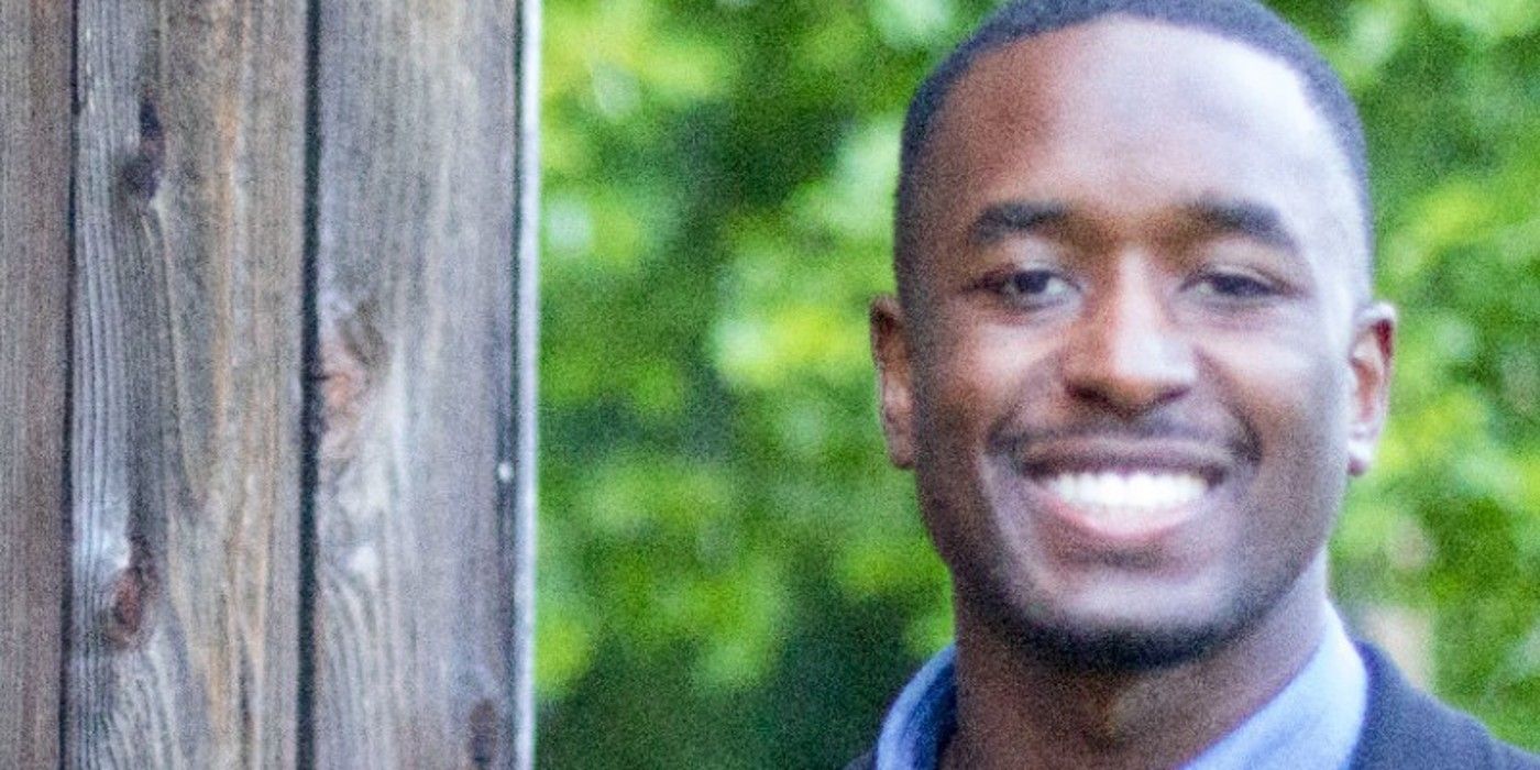 The Bachelorette Xavier Bonner smiling close up outside