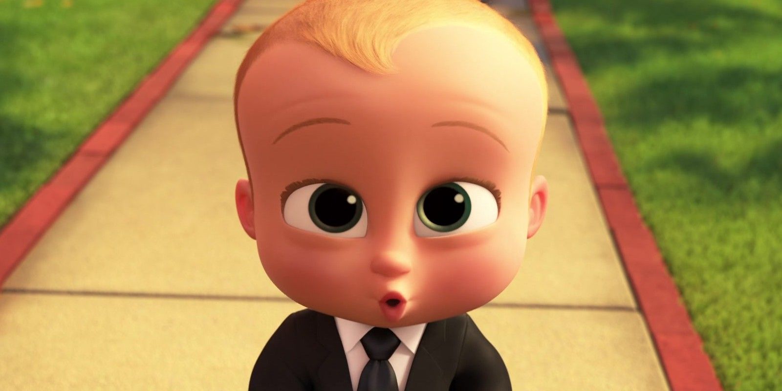 The Boss Baby talking while outside