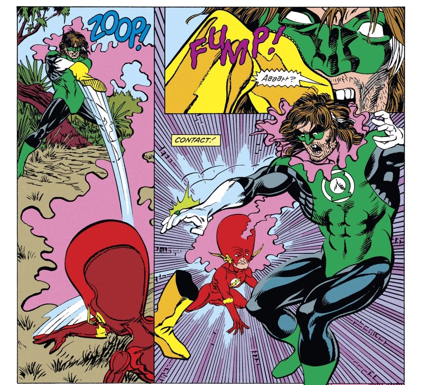 O Flash dominando o Lanterna Verde