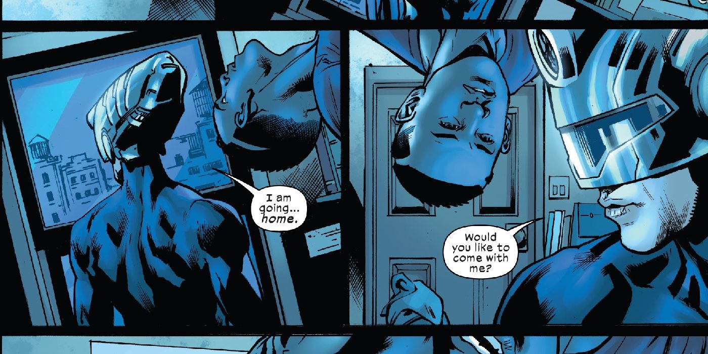 The Maker and plain clothes Miles Morales talk about Miles coming home with Maker