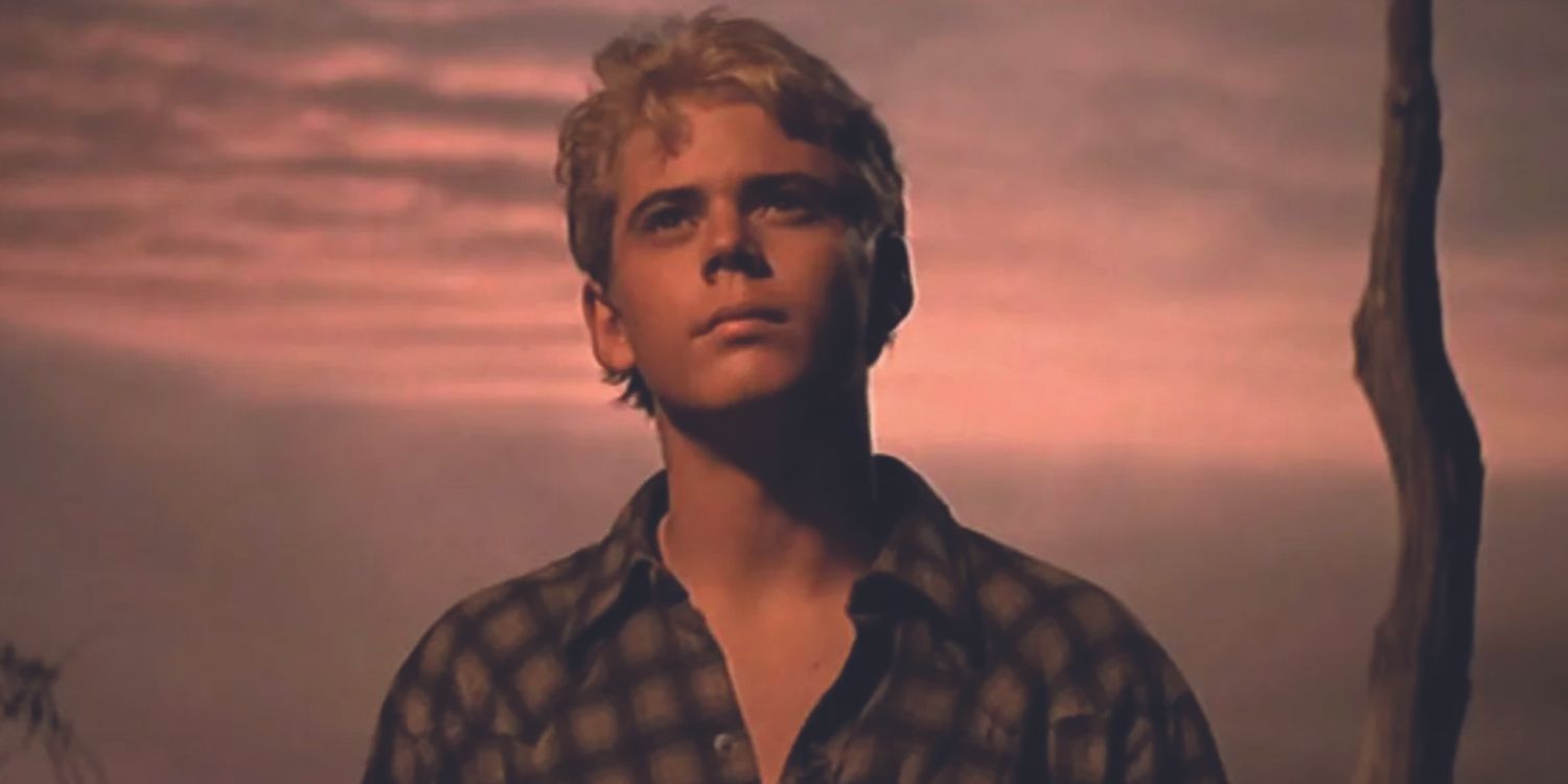 C. Thomas Howell as Ponyboy looking at the sunset in The Outsiders