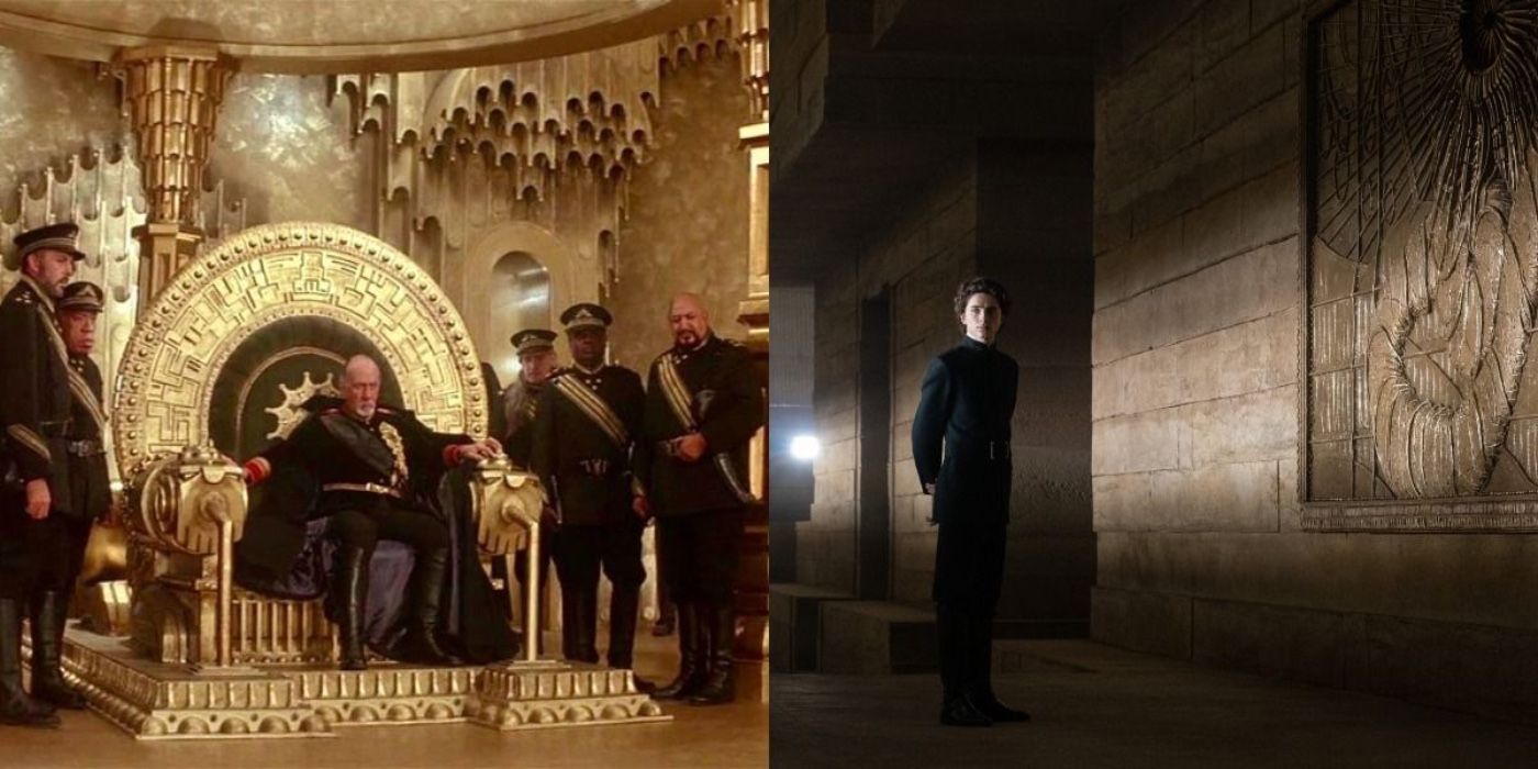 The palace on Arrakeen in Dune 1984 vs 2021