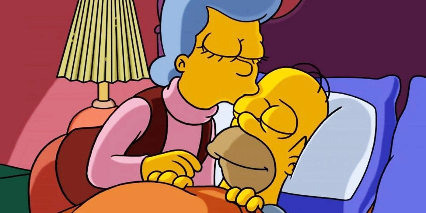 The Simpsons Mona and Homer