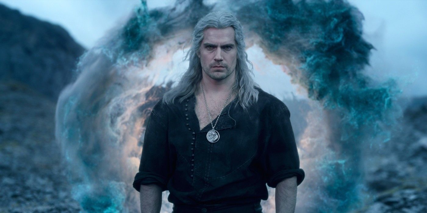 Geralt in The Witcher season 3 in front of a portal