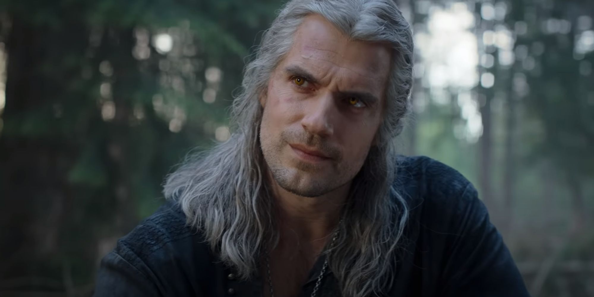Henry Cavill as Geralt looking intense in The Witcher Season 3