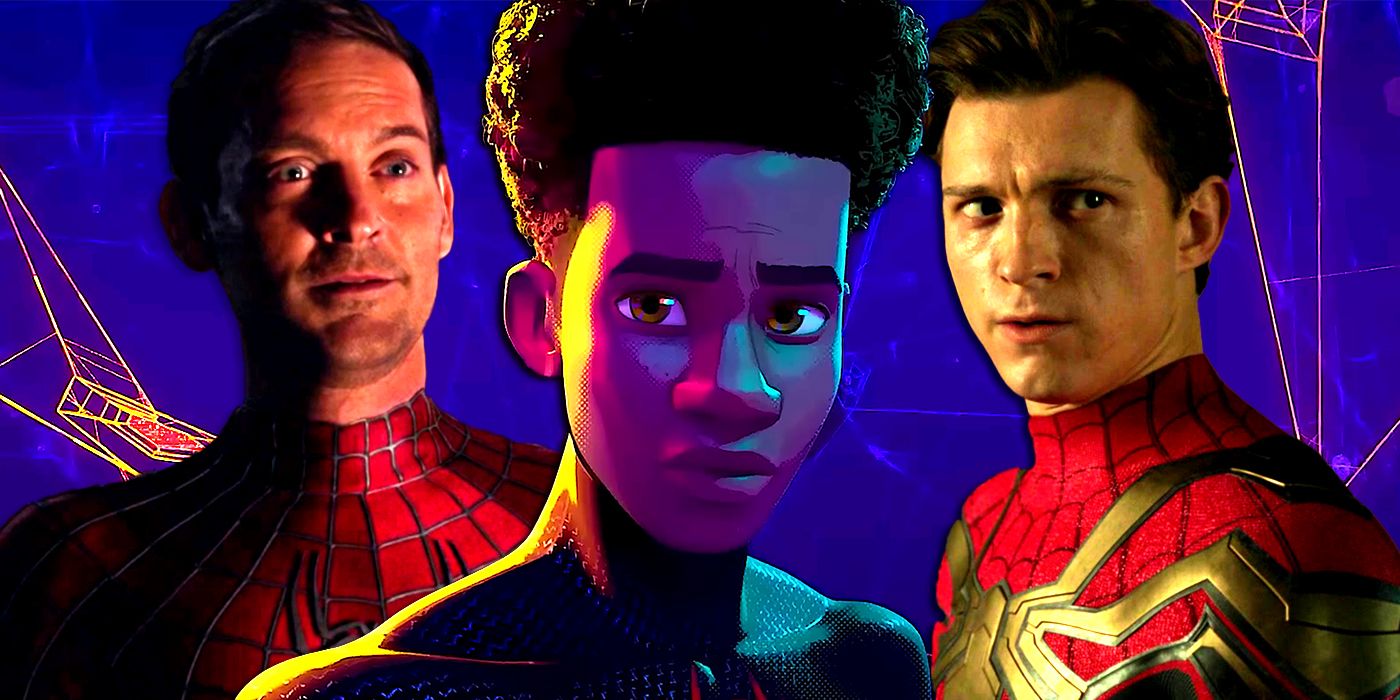 Tobey Maguire, Tom Holland, Miles Morales from Spider-Man Across the Spider-Verse
