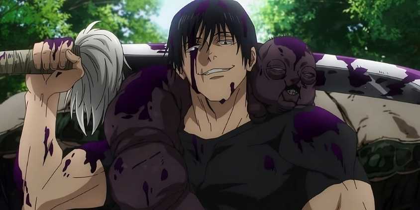 Toji Fushiguro with his weapon and worm in Jujutsu Kaisen
