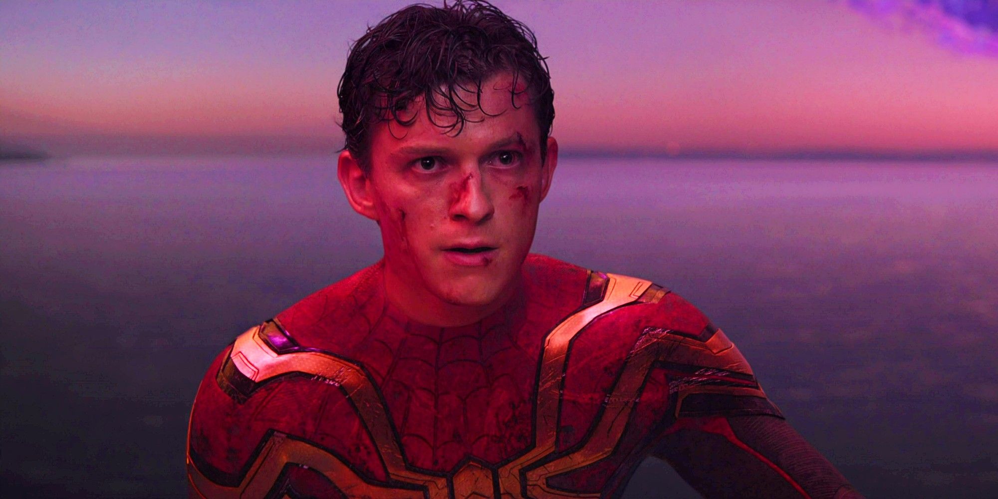 Tom Holland as Peter Parker in Spider-Man No Way Home during final fight