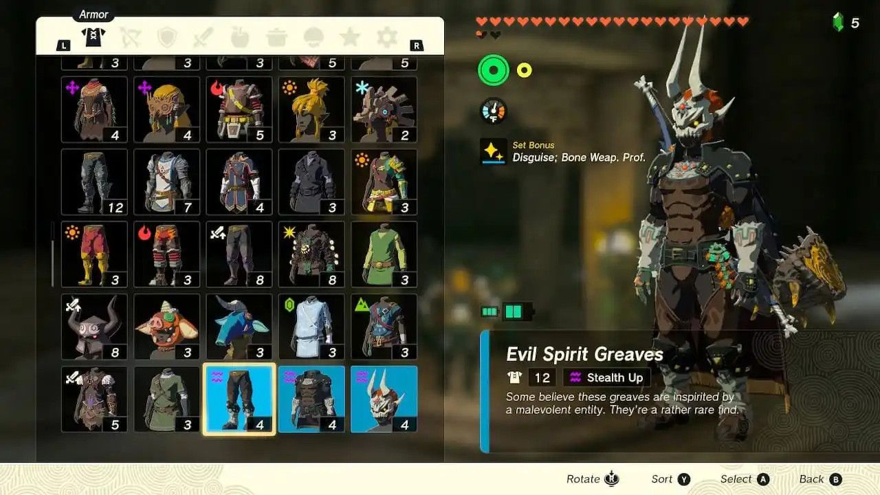 Every Tears Of The Kingdom Full Armor Set Bonus (& Their Upgrade Materials)