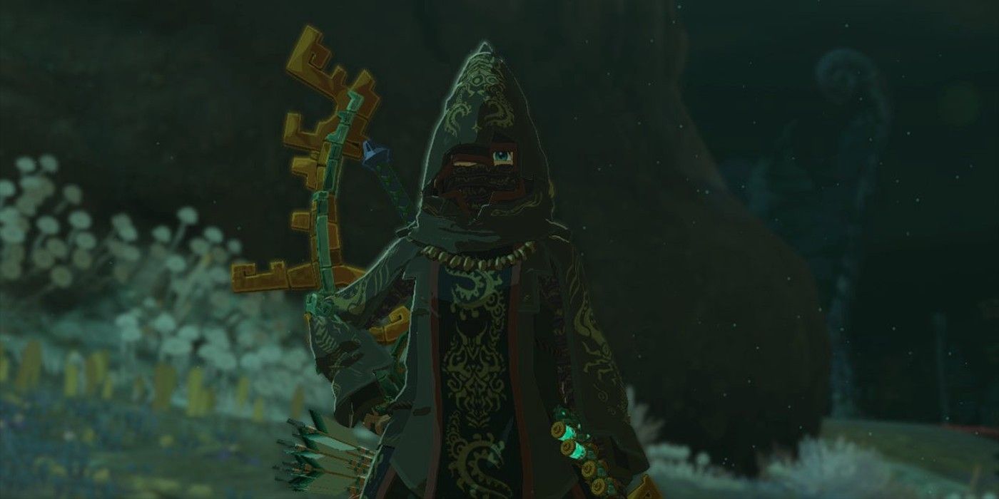Link pose dans l'armure des Abysses dans The Legend of Zelda : Tears of the Kingdom.