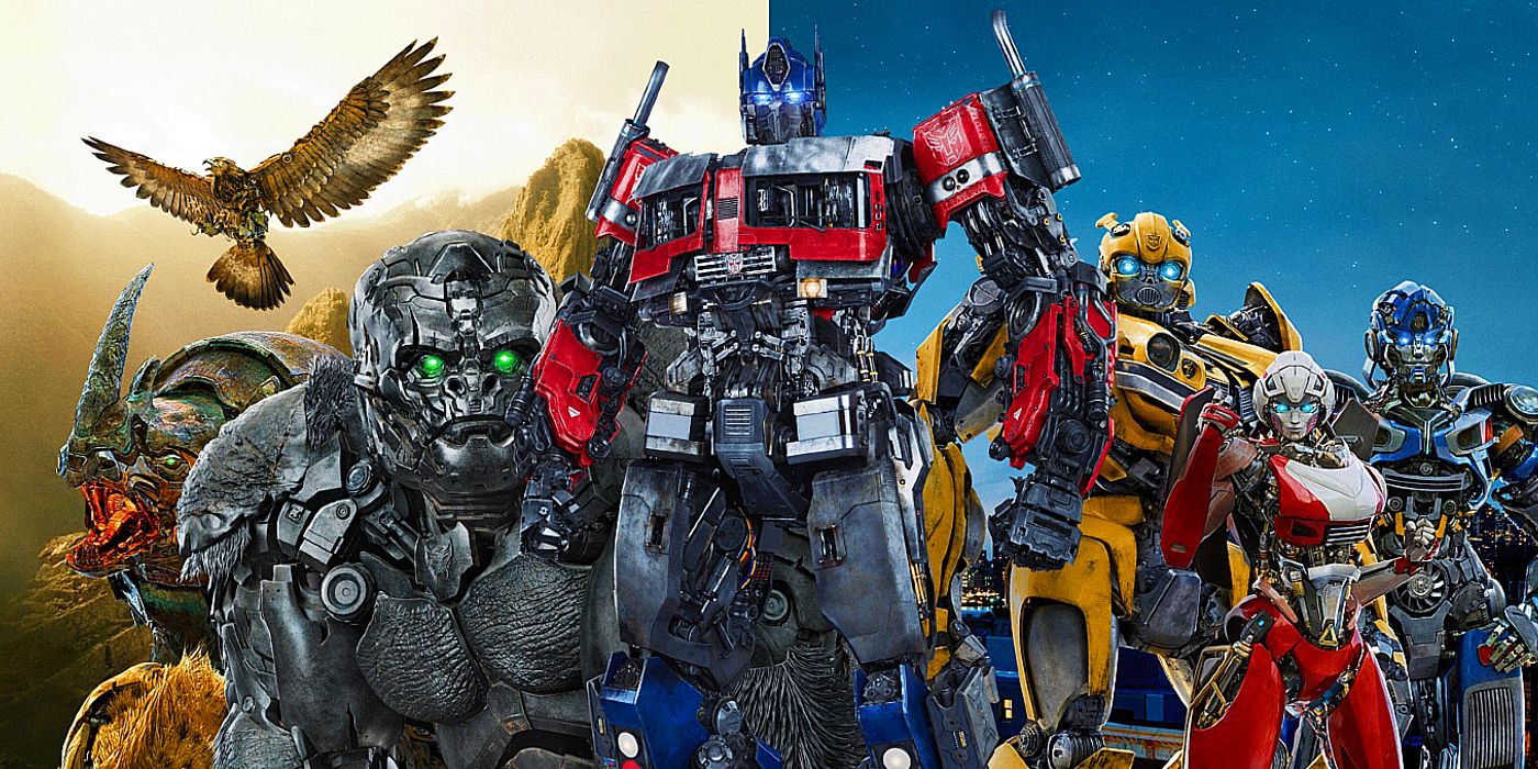 The Autobots and Maximals lining up in promo material for Transformers: Rise of the Beasts