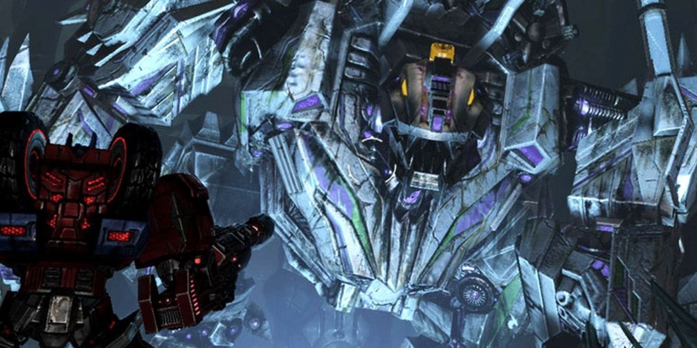 Trypticon facing Optimus Prime in Transformers
