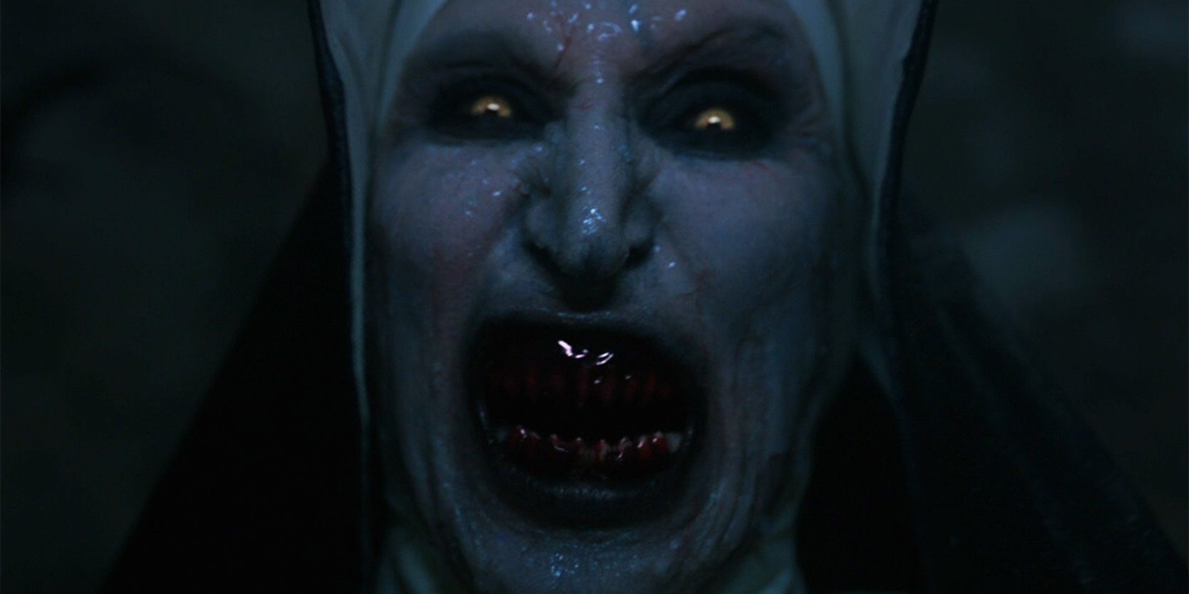 Close up of Valak looking angry in The Nun