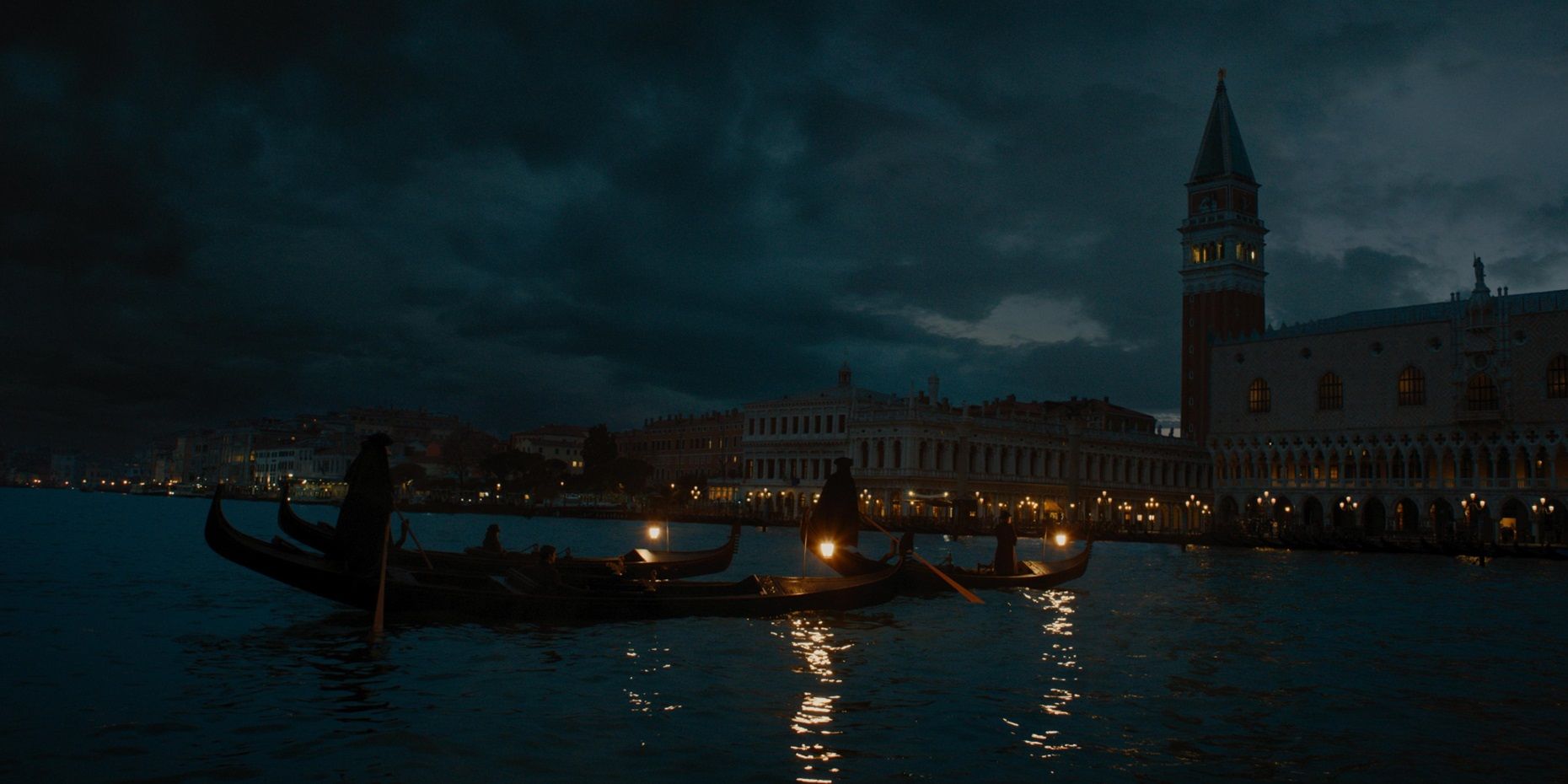 Venice at night in A Haunting in Venice