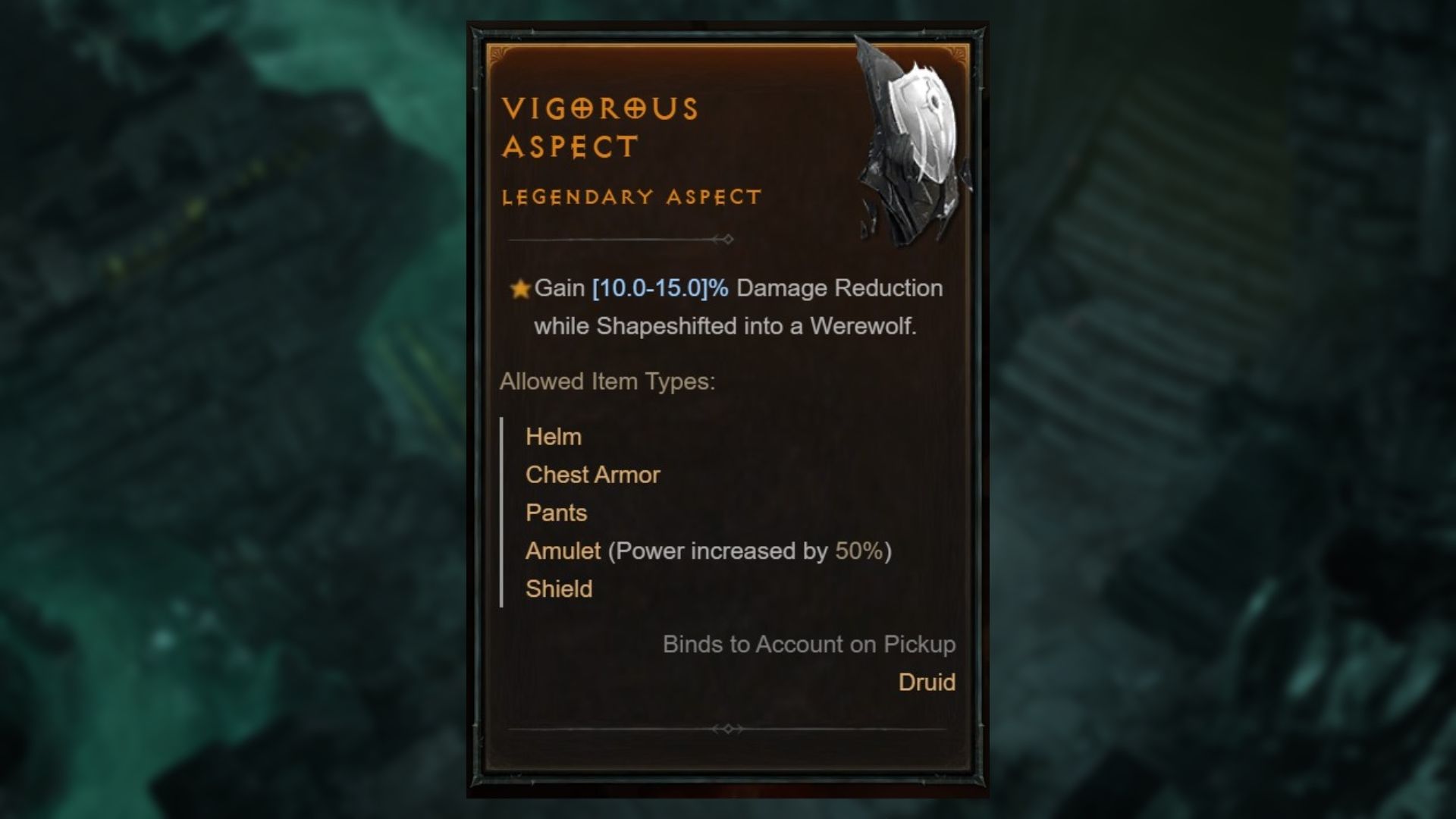 Vigorous Aspect from Diablo 4