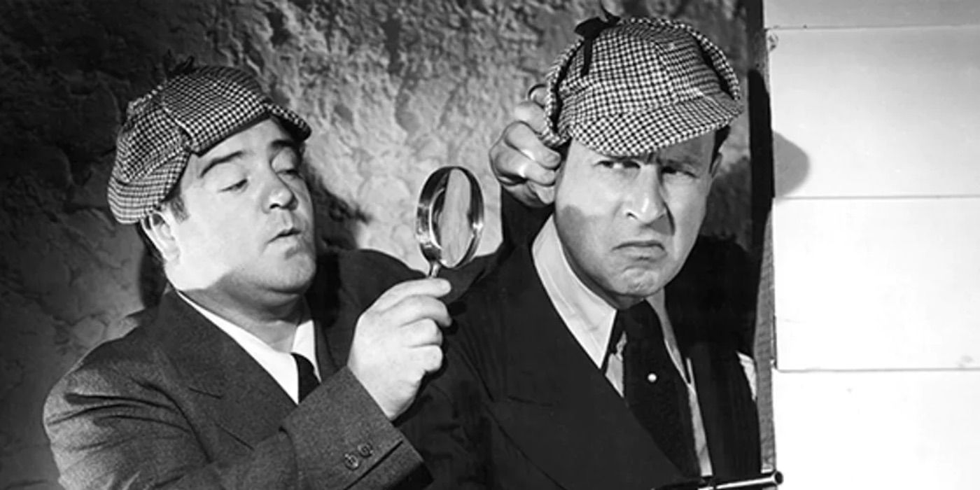Abbott and Costello bumble as sleuths in Who Done It?