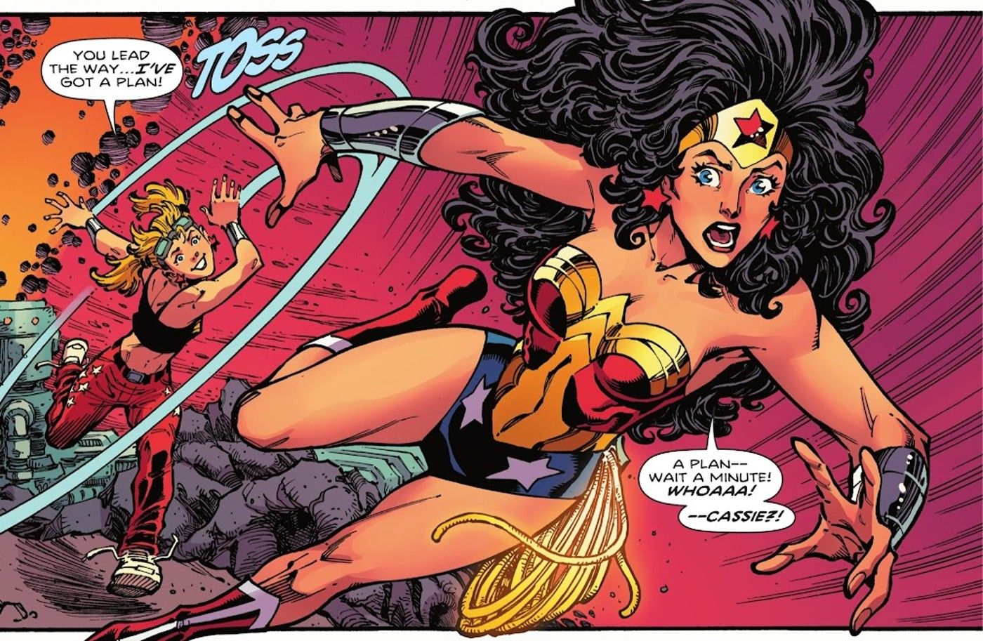 Wonder Girl y Wonder Woman al estilo de los 90 por Todd Nauck