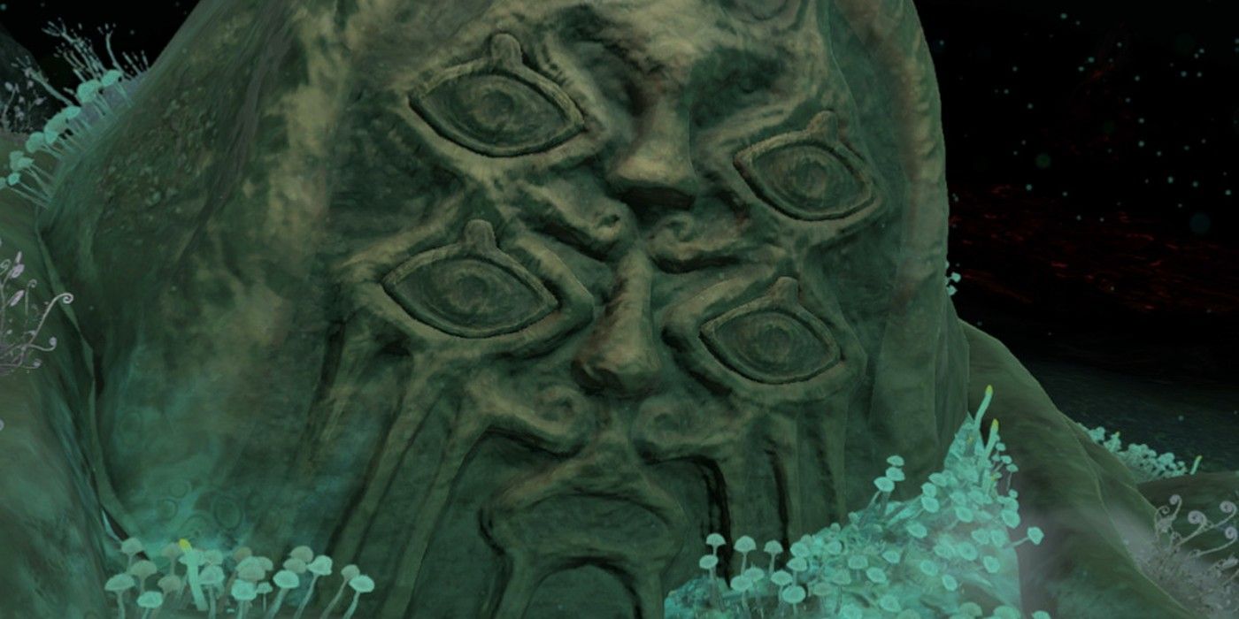 Uma estátua de Bargainer em Legend of Zelda: Tears of the Kingdom.