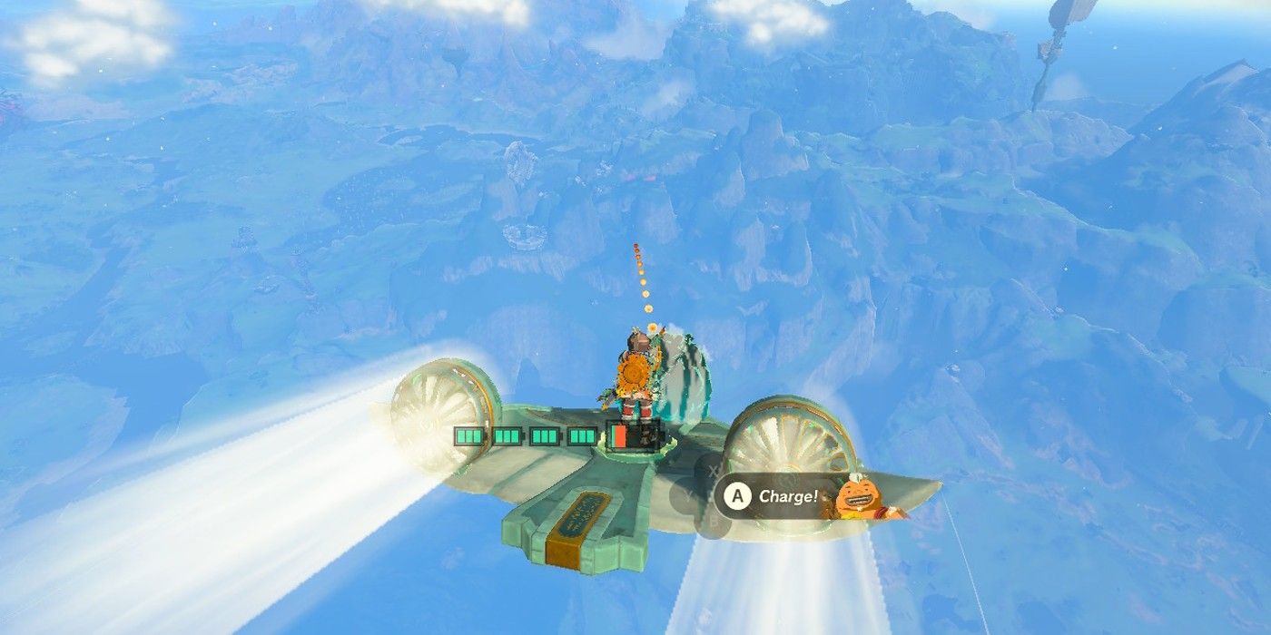 Hubungkan pesawat layang bertenaga kipas dengan pemanggilan Avatar Yunobo di The Legend of Zelda: Tears of the Kingdom.
