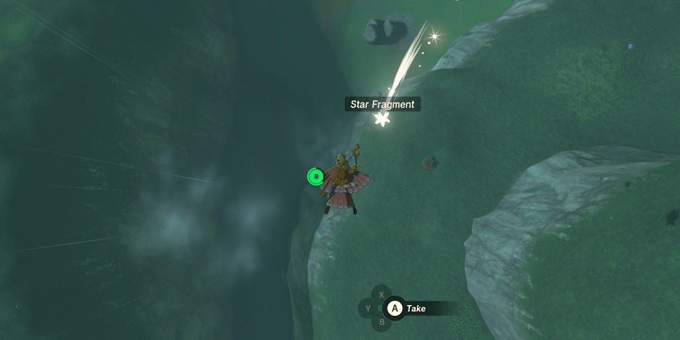 Tautan skydiving setelah Fragmen Bintang di The Legend of Zelda: Air Mata Kerajaan​​​​​​​​.