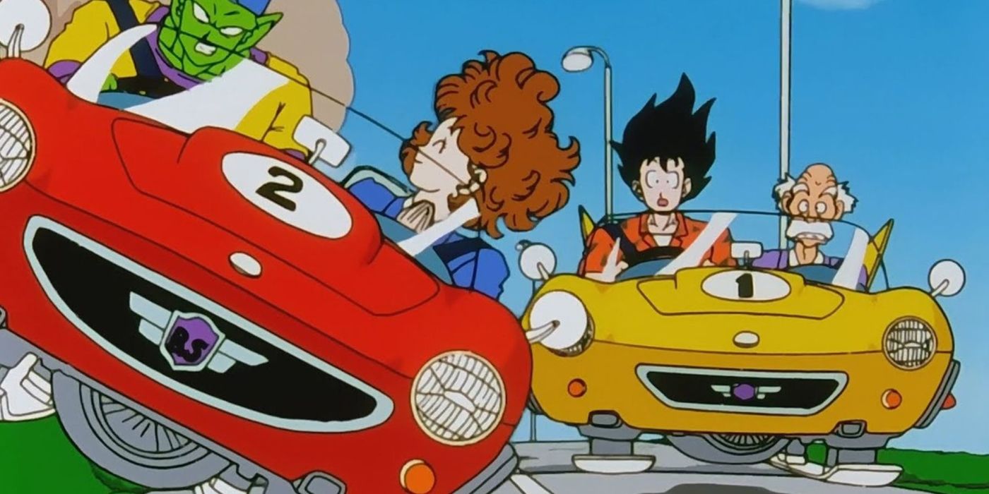 Goku and Piccolo driving. 