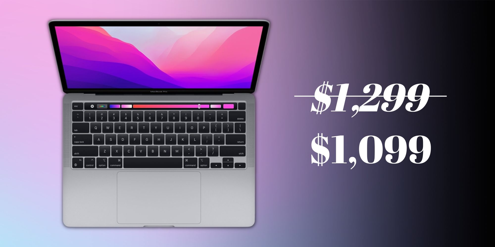 Image of the 13-inch M2 MacBook Pro with its deal price
