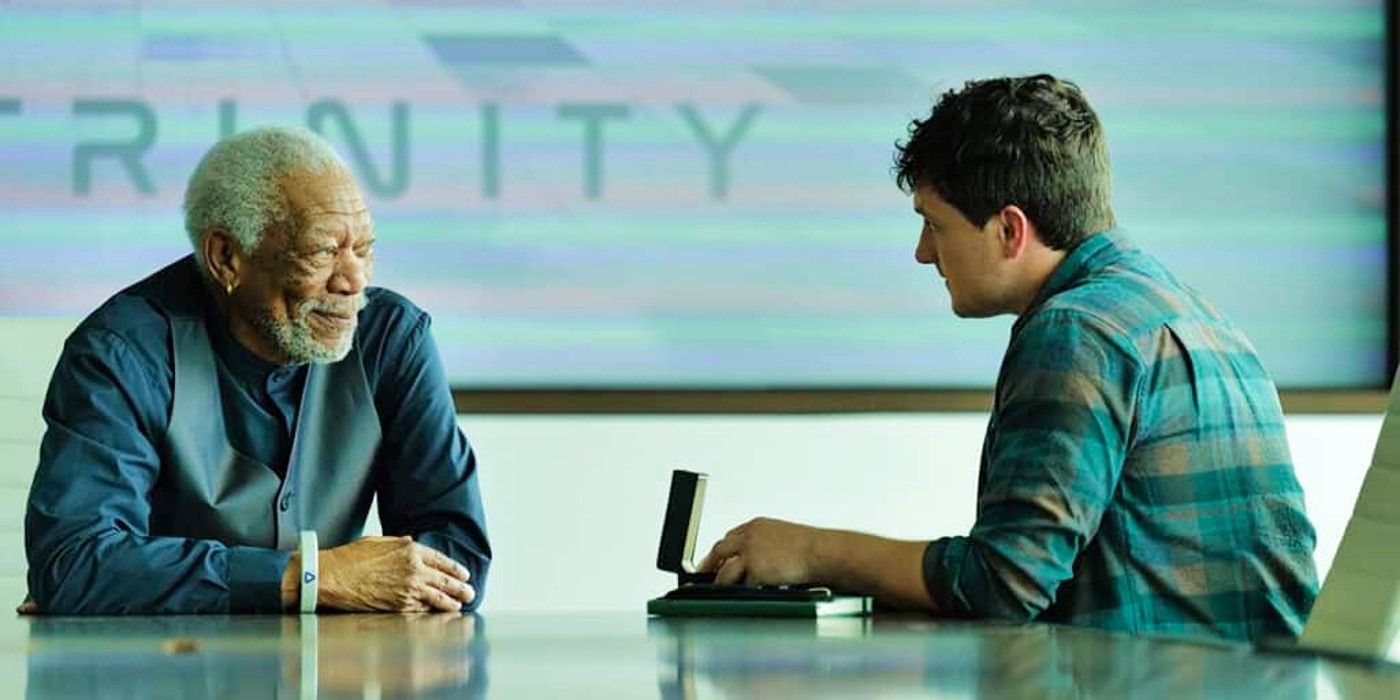 Josh Hutcherson and Morgan Freeman in 57 Seconds