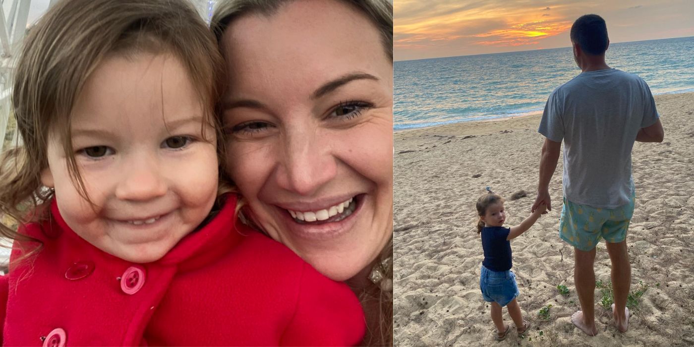 below deck hannah ferrier with her daughter another pic of her partner side by side images